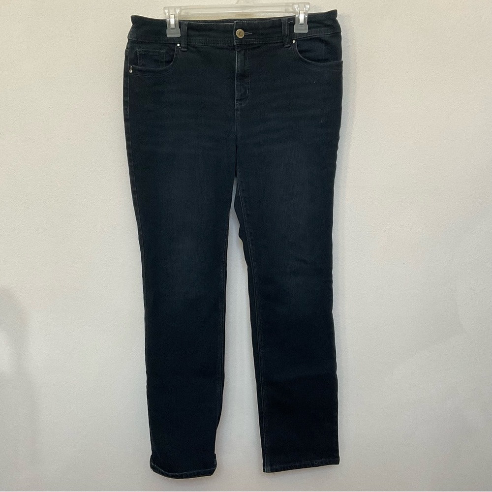 So Slimming By Chico's Dark Wash Straight Leg Jeans Size 1.5 Regular US Size 10